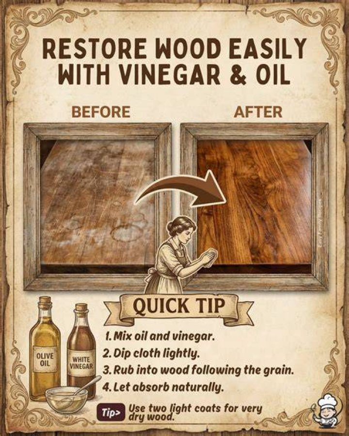 Does olive oil and white vinegar clean wood?